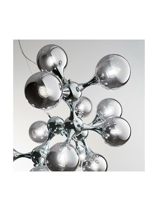 Ideal Lux Nodi Cromo Κρεμαστό Φωτιστικό για 15 Λαμπτήρες E14 Ασημί 105x68x58εκ. 200491 - second view